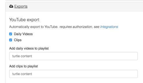 export settings